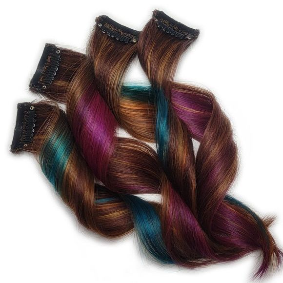 Fall Colored Hairstyles Double Drawn Clip in Remy Human Hair Extensions